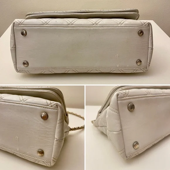 Vintage Chanel Quilted Leather Flap Bag - Light Grey - Picture 4 of 13